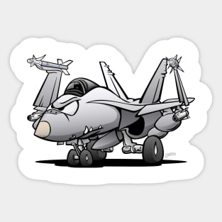 F/A-18 Hornet Fighter Jet Airplane Cartoon Sticker